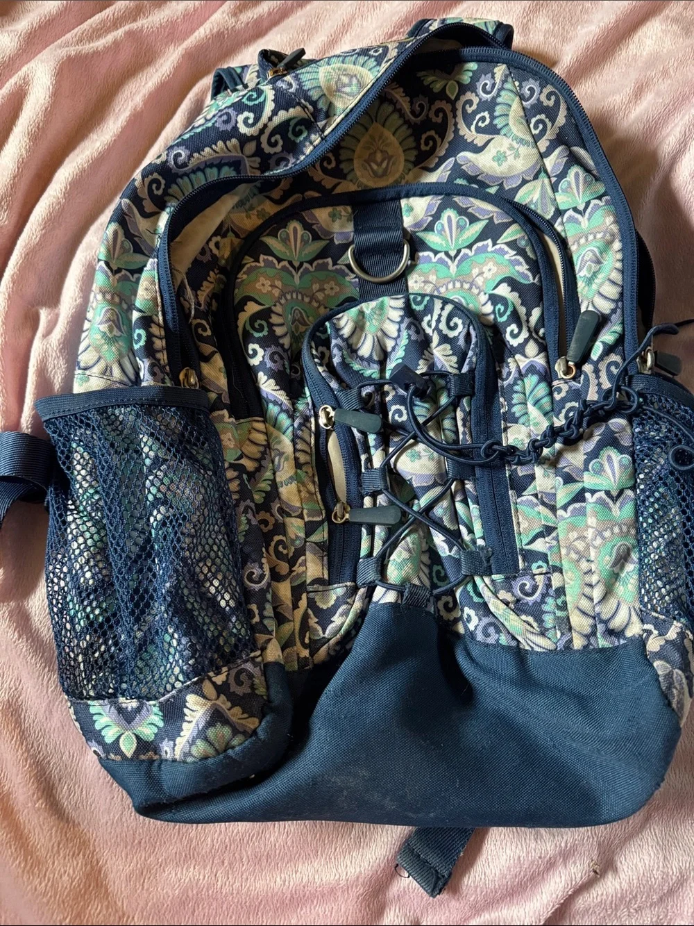 Patterned Navy Floral Backpack - Women Bags